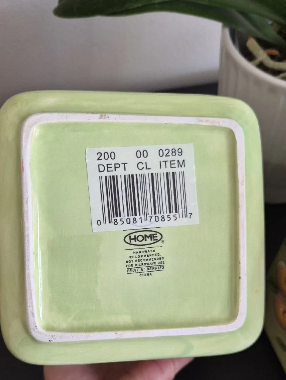Vintage Hand-Painted Green Fruit Ceramic Canister Set Of 3